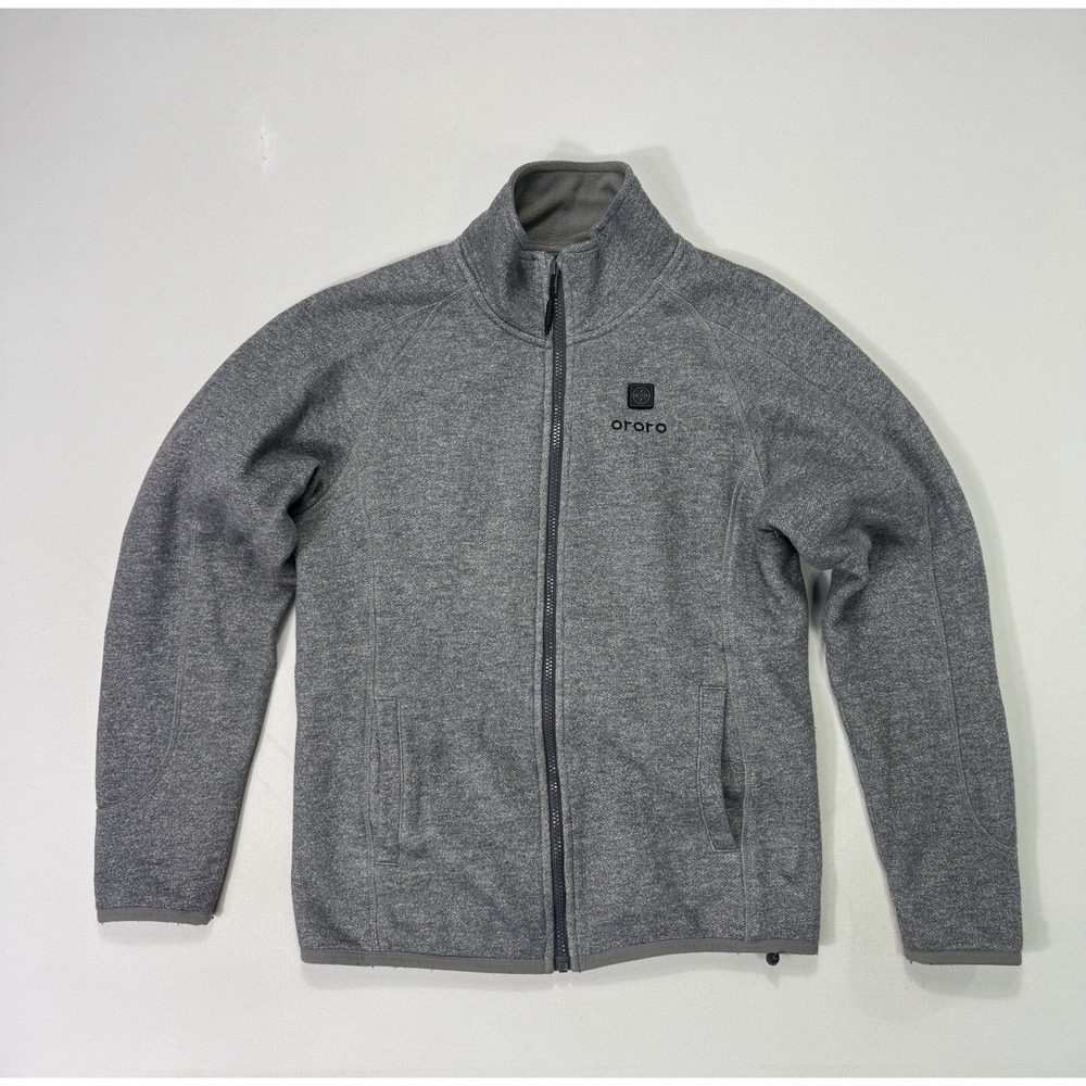 Ororo Heated Jacket Mens XS Gray Full Zip Fleece Lined No Battery Outdoor Winter